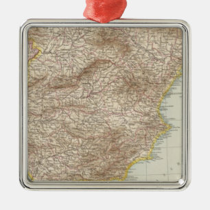 Ornamento De Metal Mapa da Espanha e de Portugal