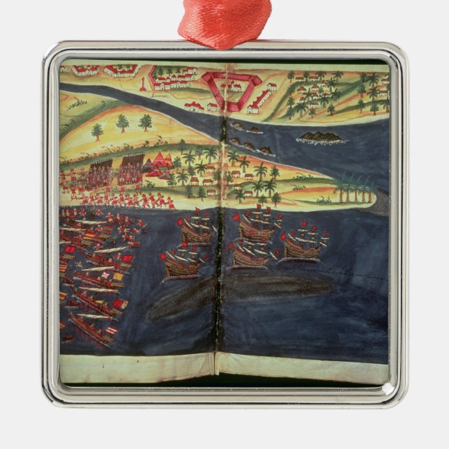 Ornamento De Metal Mapa da exploração de Surat (Frente)