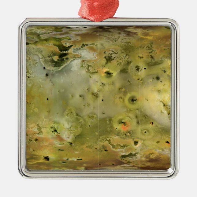 Ornamento De Metal Mapa da lua de Júpiter Lo (Frente)