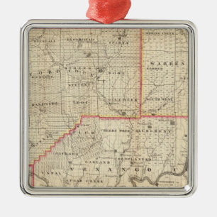 Ornamento De Metal Mapa da Região Petrolífera da Pensilvânia