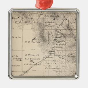 Ornamento De Metal Mapa da Seção do Condado de Tulare T15S R25E