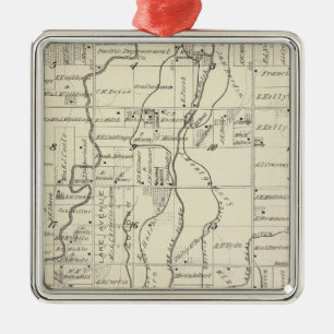 Ornamento De Metal Mapa da Seção do Condado de Tulare T19S R21E