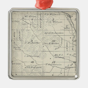 Ornamento De Metal Mapa da Seção do Condado de Tulare T20S R29E