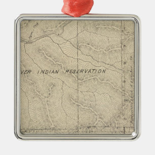 Ornamento De Metal Mapa da Seção do Condado de Tulare T2223S R3031E