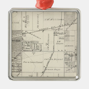 Ornamento De Metal Mapa da seção do NE 1/4 Tulare County de T19S R2