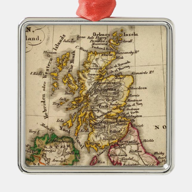 Ornamento De Metal Mapa das ilhas britânicas (Frente)