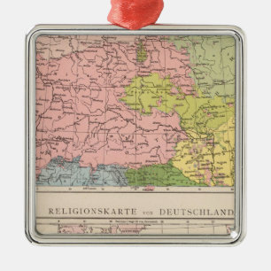 Ornamento De Metal Mapa das línguas e religiões na Alemanha