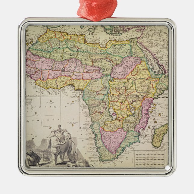 Ornamento De Metal Mapa de África (Frente)