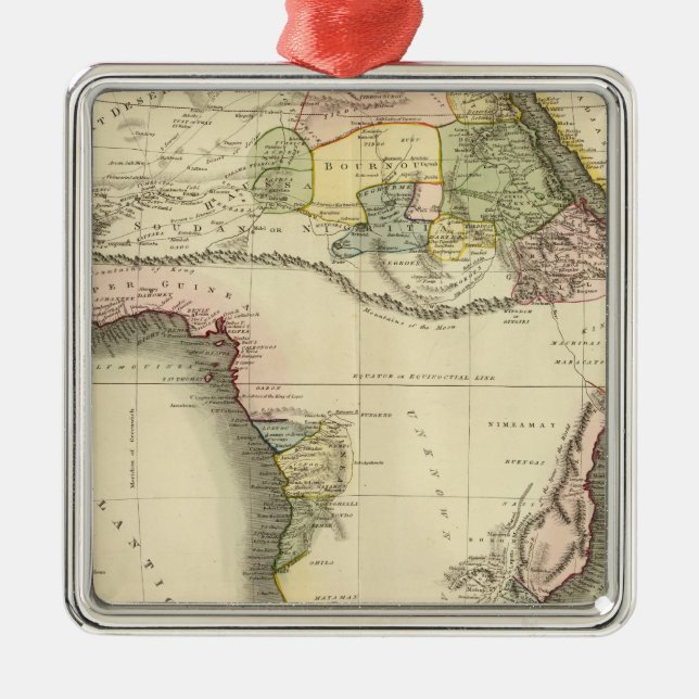 Ornamento De Metal Mapa de África (Frente)