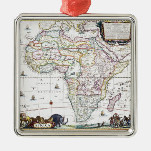 Ornamento De Metal Mapa de África 1696