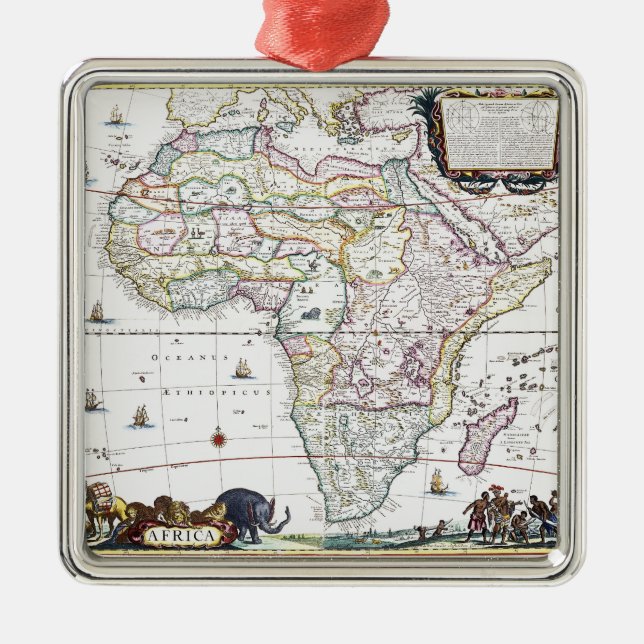 Ornamento De Metal Mapa de África | 1696 (Frente)