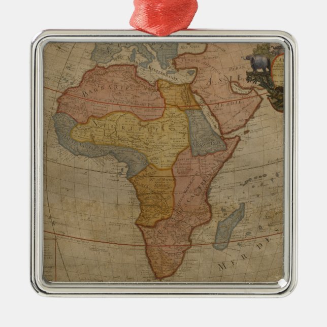 Ornamento De Metal Mapa de África | 1700 (Frente)