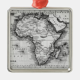 Ornamento De Metal Mapa de África gravado por Thomas Stirling