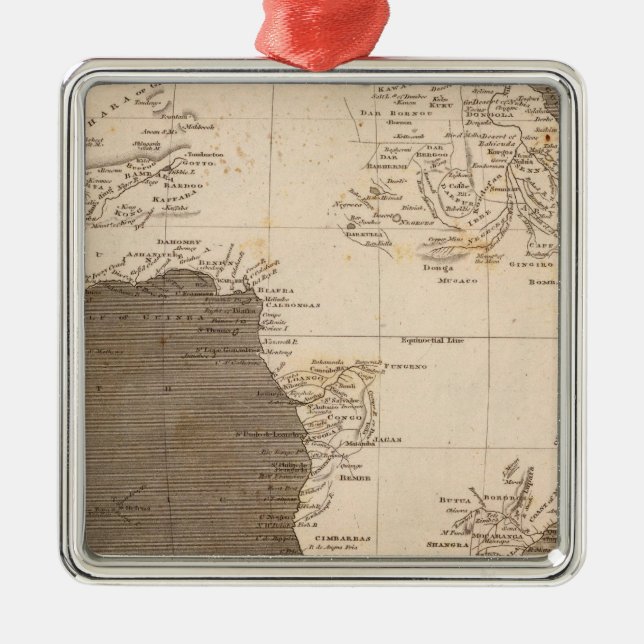 Ornamento De Metal Mapa de África por Arrowsmith (Frente)