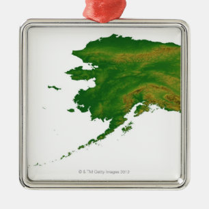Ornamento De Metal Mapa de Alaska 2