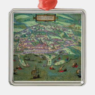 Ornamento De Metal Mapa de Alexandria, 'de Civitates Orbis Terrarum