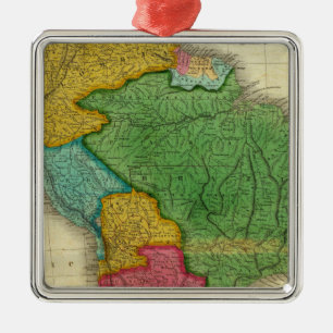 Ornamento De Metal Mapa de Ámérica do Sul 3