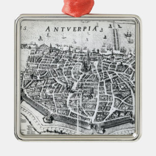 Ornamento De Metal Mapa de Antuérpia