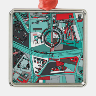 Ornamento De Metal Mapa de Berlim, Alemanha