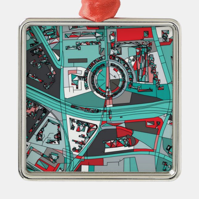 Ornamento De Metal Mapa de Berlim, Alemanha (Frente)