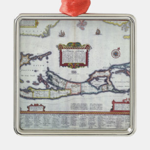 Ornamento De Metal Mapa de Bermuda