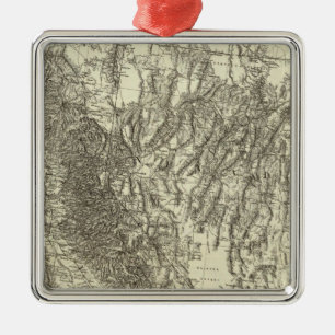 Ornamento De Metal Mapa de Califórnia e de Nevada