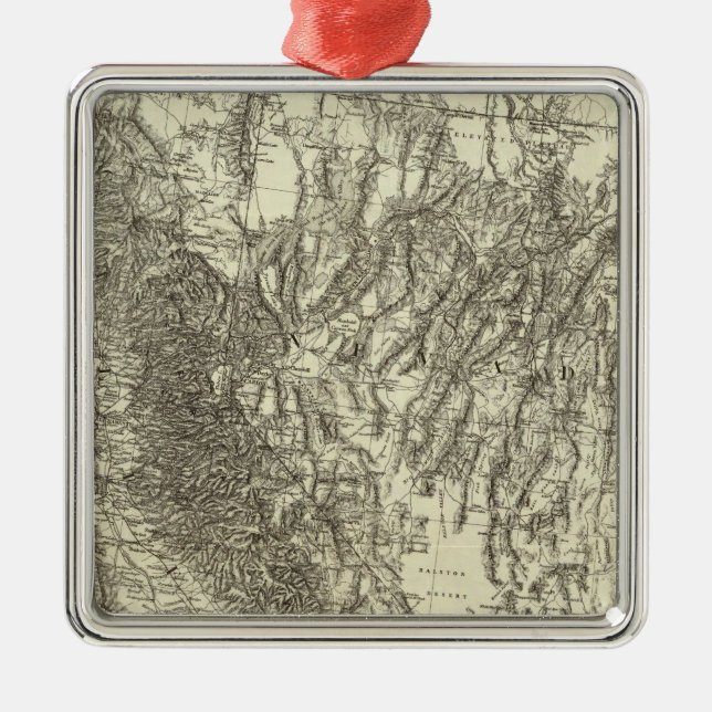 Ornamento De Metal Mapa de Califórnia e de Nevada (Frente)
