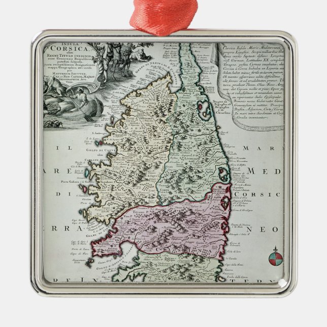 Ornamento De Metal Mapa de Córsega (Frente)