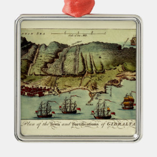 Ornamento De Metal Mapa de Gibraltar 1765