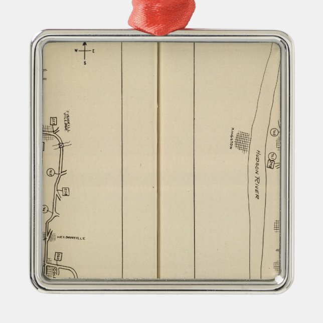 Ornamento De Metal Mapa de índice o Condado de Putnam Dutchess County (Frente)