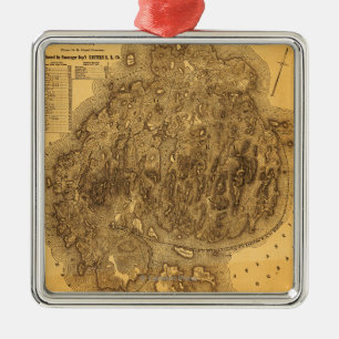 Ornamento De Metal Mapa de IslandPanoramic do deserto da montagem