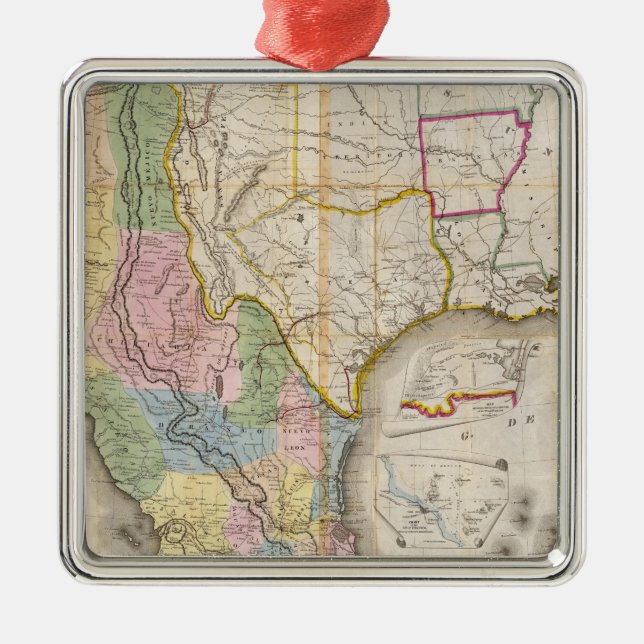 Ornamento De Metal Mapa de los Estados Unidos da América (Frente)