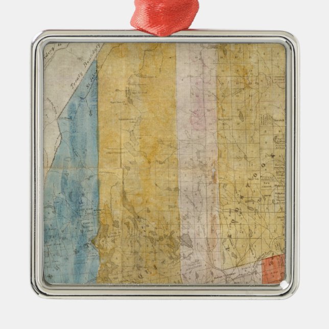 Ornamento De Metal Mapa de Maine (Frente)