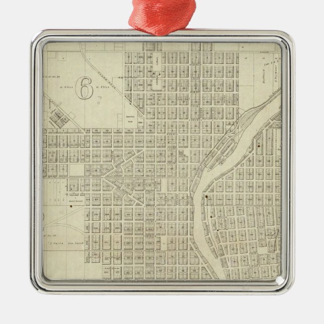 Ornamento De Metal Mapa de Milwaukee (Frente)