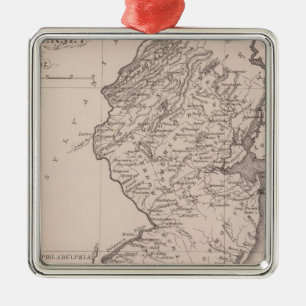 Ornamento De Metal Mapa de New-jersey, 1812