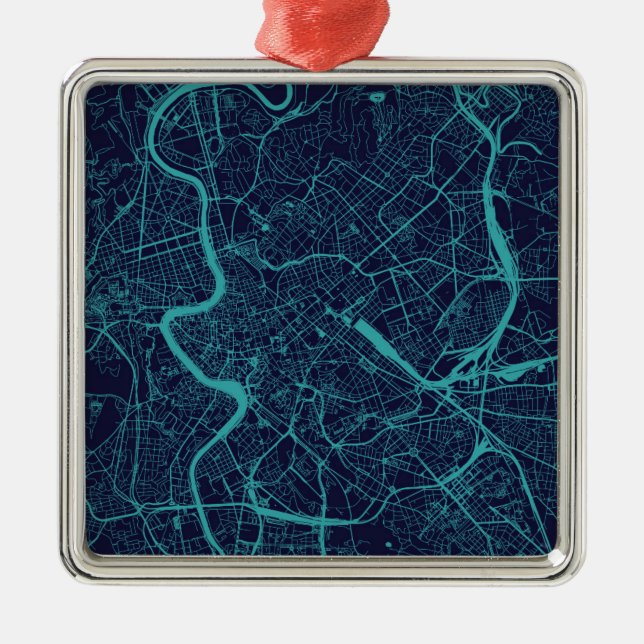 Ornamento De Metal Mapa de Roma (Frente)