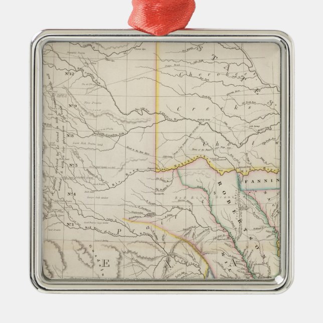 Ornamento De Metal Mapa de Texas (Frente)