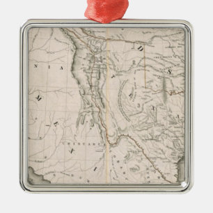 Ornamento De Metal Mapa de Texas e os países adjacentes