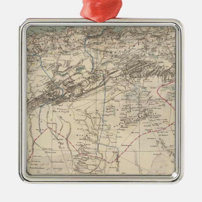 Ornamento De Metal Mapa do atlas de Argélia (Frente)
