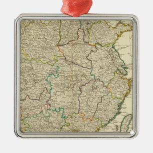 Ornamento De Metal Mapa do atlas de China, Coreia