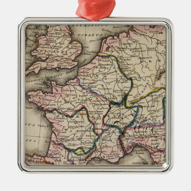 Ornamento De Metal Mapa do atlas de Europa (Frente)