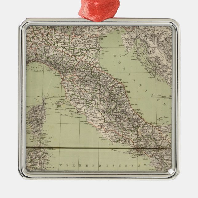Ornamento De Metal Mapa do atlas de Italia (Frente)