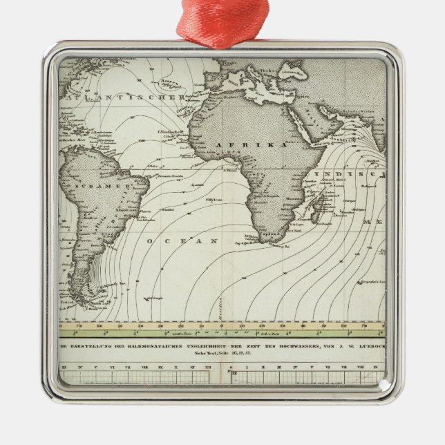 Ornamento De Metal Mapa do Atlas de Onda Lateral (Frente)