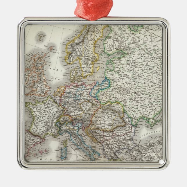 Ornamento De Metal Mapa do Atlas Europa (Frente)