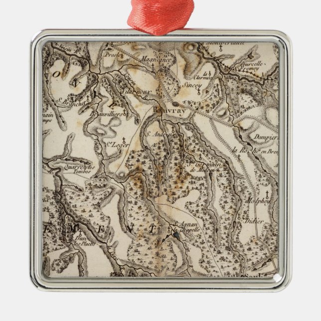 Ornamento De Metal Mapa do Atlas Morvan (Frente)