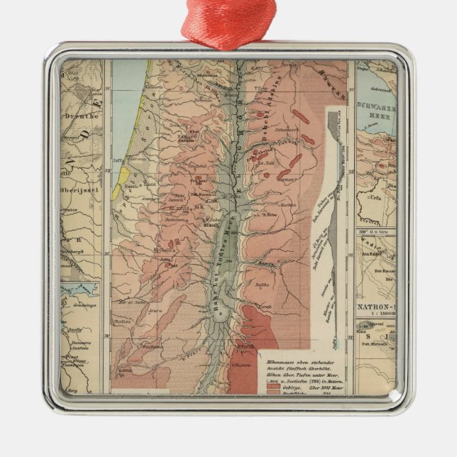 Ornamento De Metal Mapa do Atlas Tieflander (Frente)