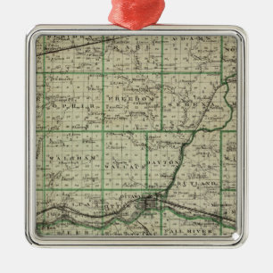 Ornamento De Metal Mapa do Condado de La Salle