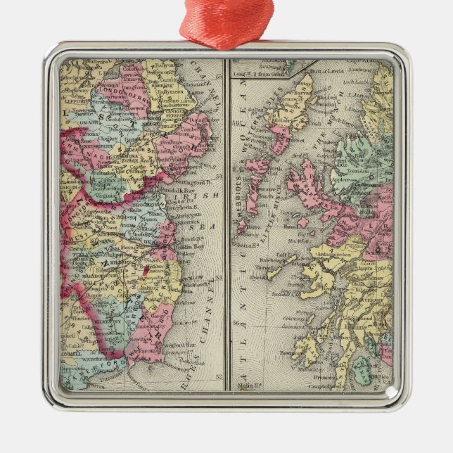 Ornamento De Metal Mapa do condado de Scotland (Frente)