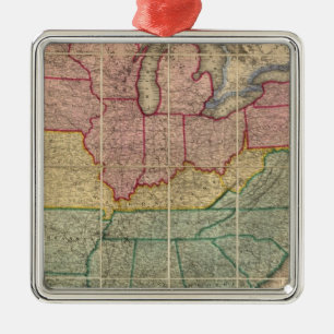 Ornamento De Metal Mapa do condado do Railroadand de Colton, os