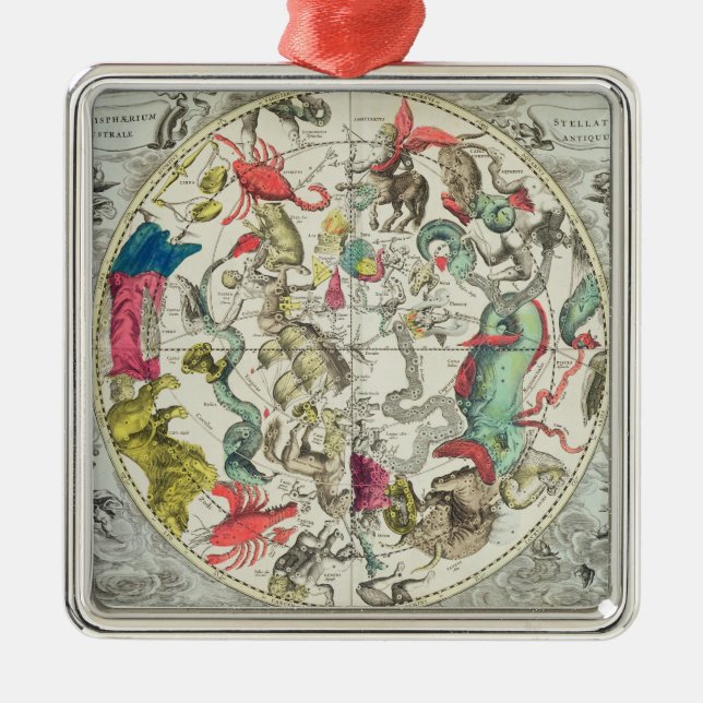 Ornamento De Metal Mapa do hemisfério sul (Frente)